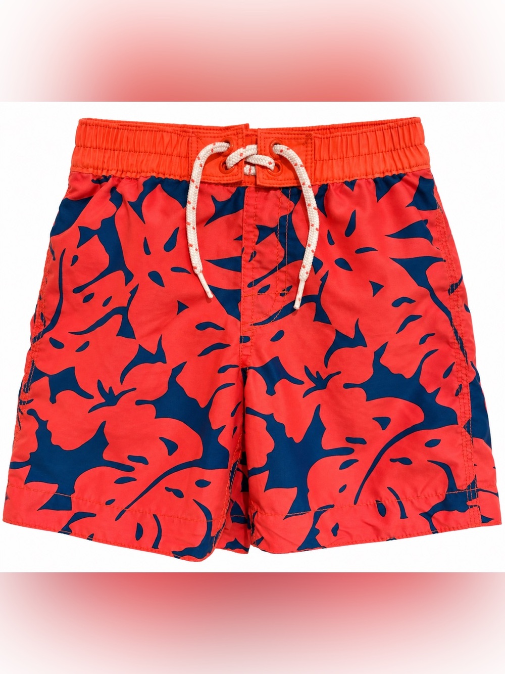 Baby Gap Boys 4T Swim Trunks Coral Navy Tropical Floral Board Shorts